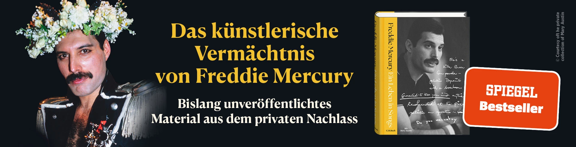 Banner für"ein Leben in Songe" von Freddie Mercury und Mary Austin