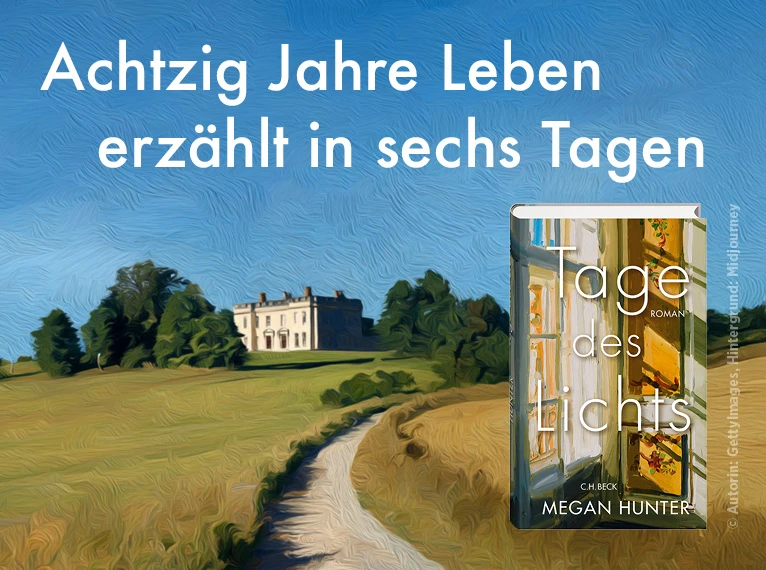 Werbung für das Buch "Tage des Lichts" von Megan Hunter