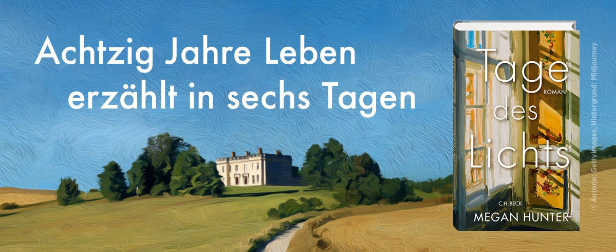 Werbung für das Buch "Tage des Lichts" von Megan Hunter